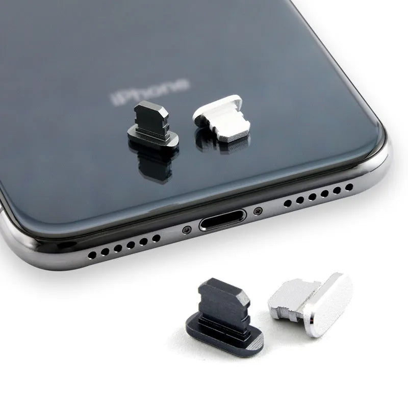 Aluminium alloy iPhone charging port dust plug in various colours for multiple iPhone models