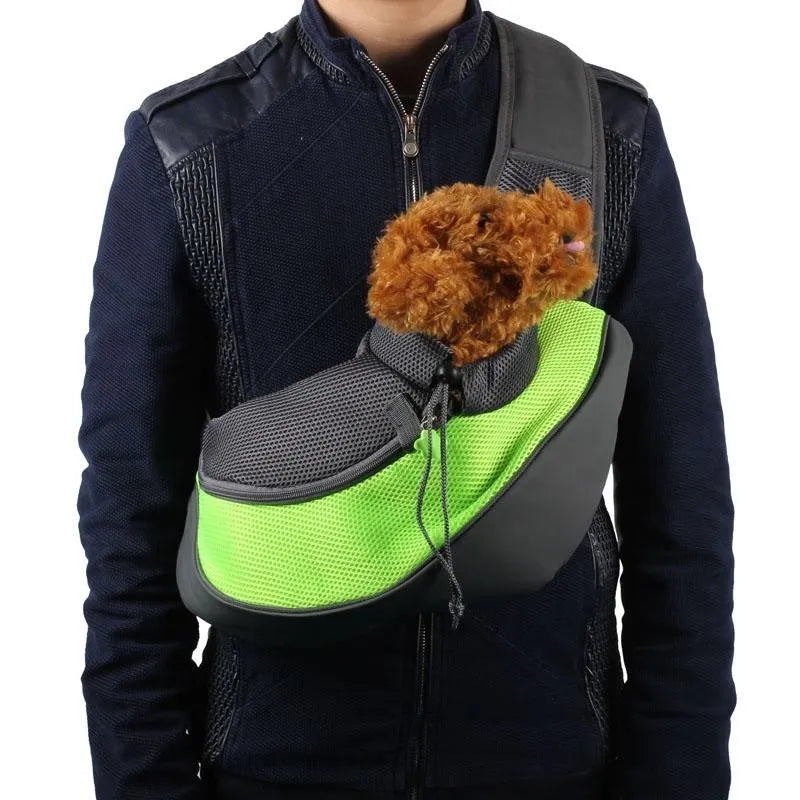 Polyester pet backpack for cats and small dogs with ventilation windows in blue colour