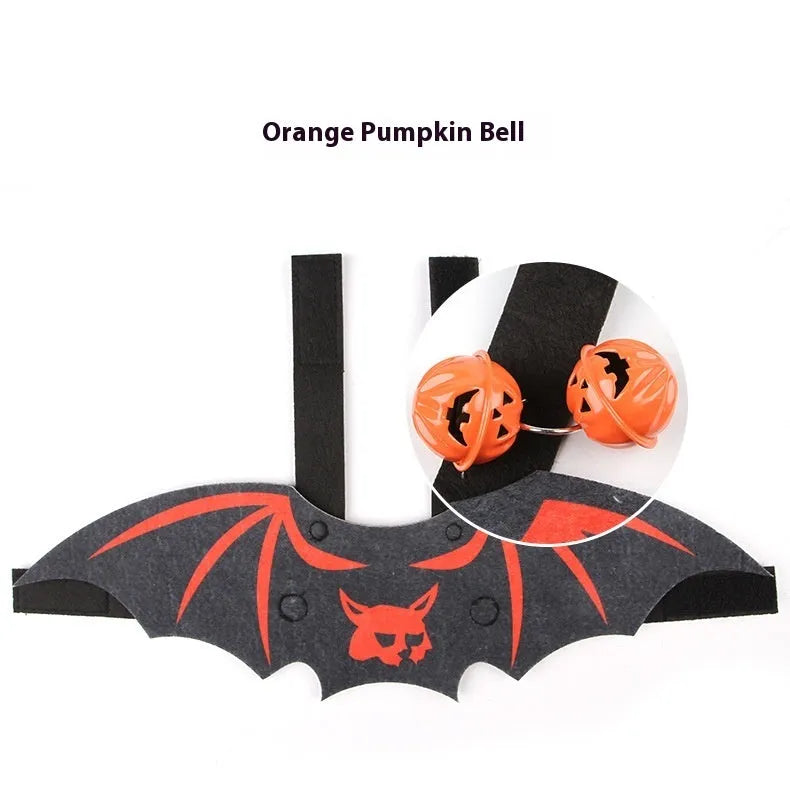 Halloween batwing costume for cat in felt fabric with bat design