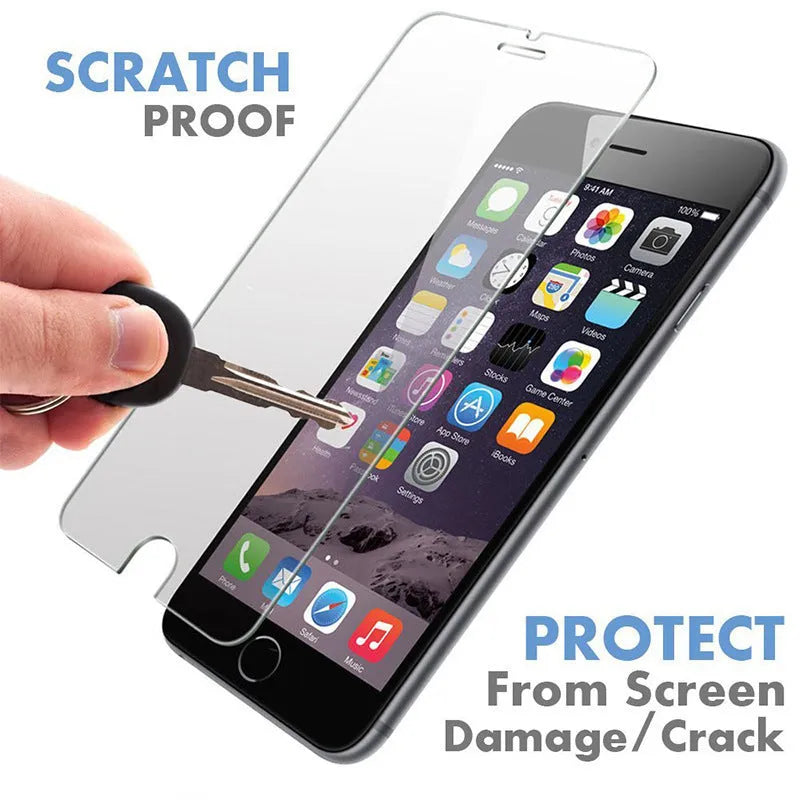 Transparent tempered glass screen protector for iPhone with anti-fingerprint coating