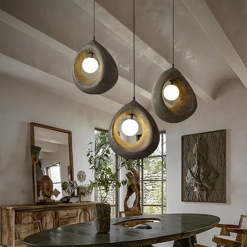 Modern simple retro bar chandelier with milky white lampshade measuring 32x35cm for dining room