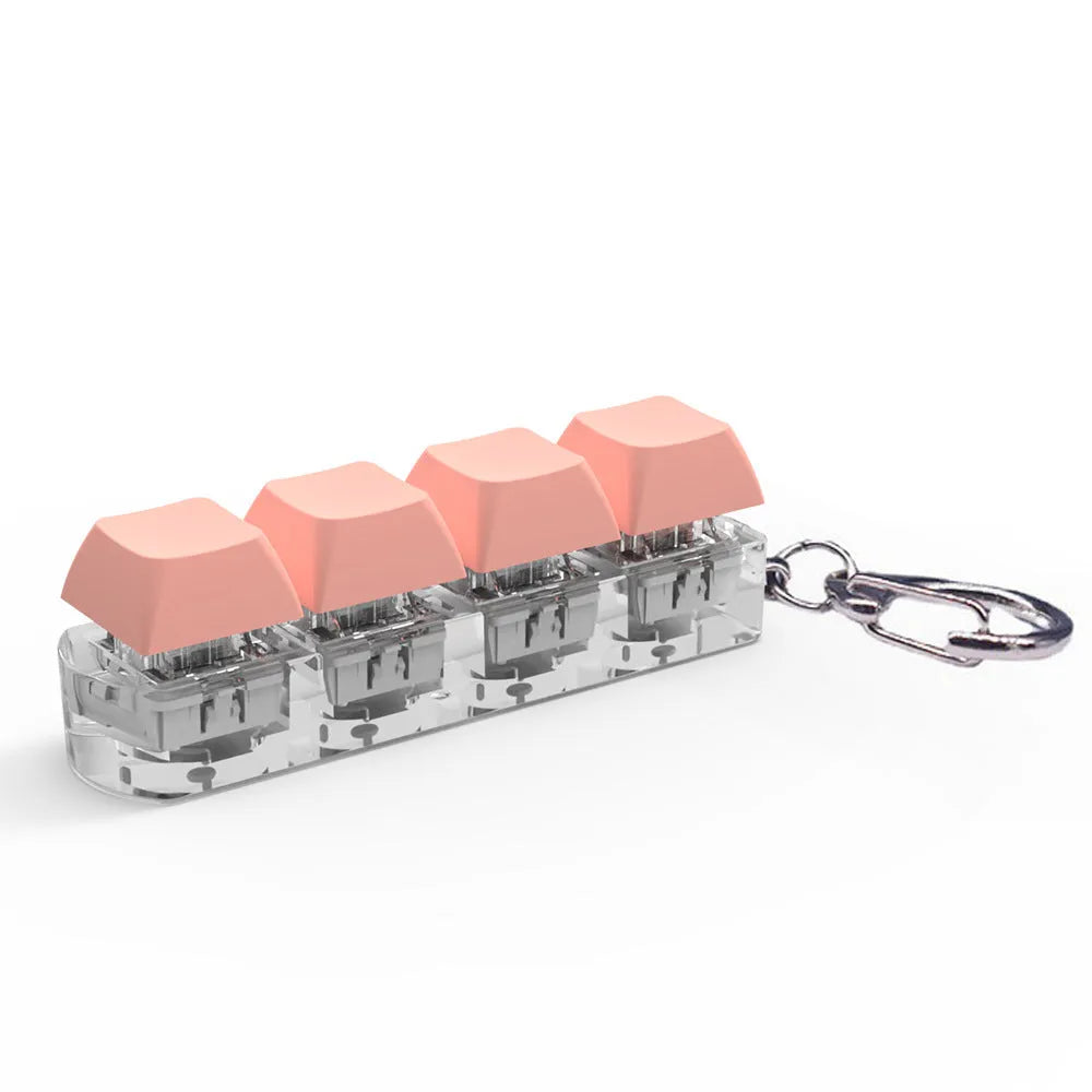 4-key keyboard switch shaft tester with transparent bottom shell showing switch sockets
