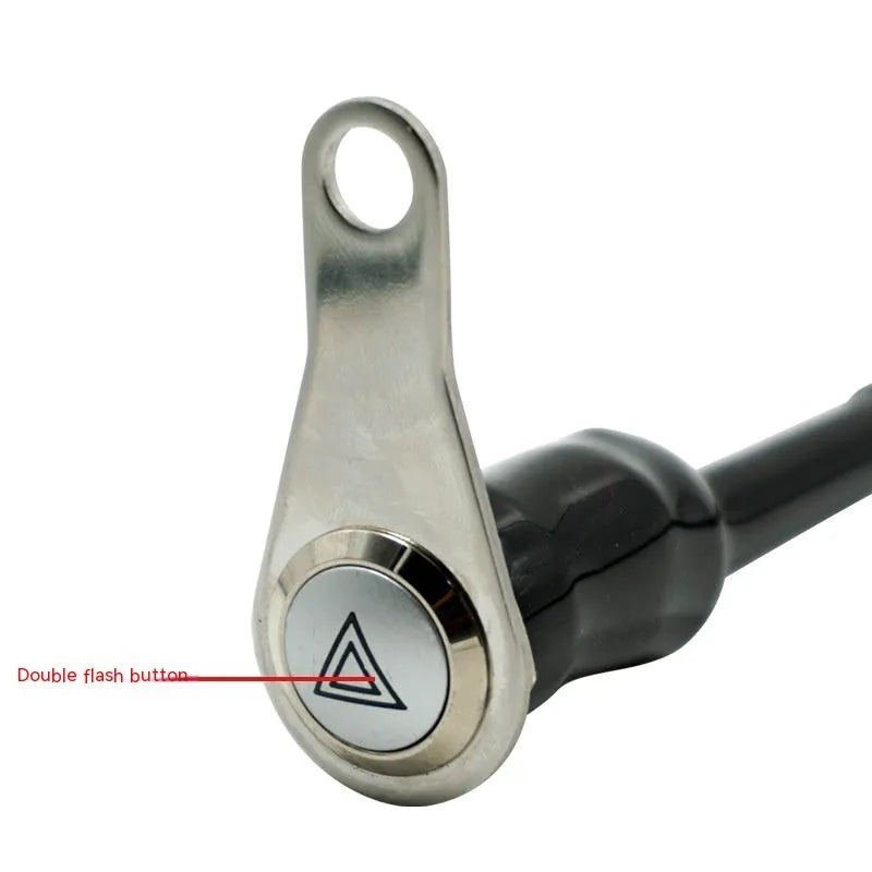 Black stainless steel motorcycle double flash switch with LED light ring indicator