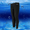 Men's black nylon cropped swimming trunks with a line detail, briefs style for swimming and sports.