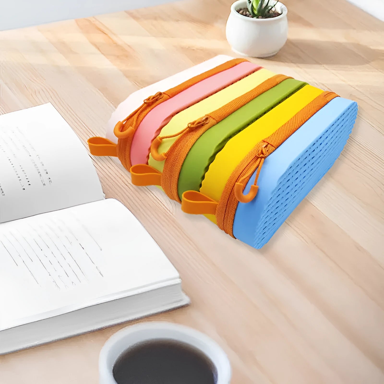 Silicone glasses case in rose red light purple colour showing elongated 200x80x50mm shape