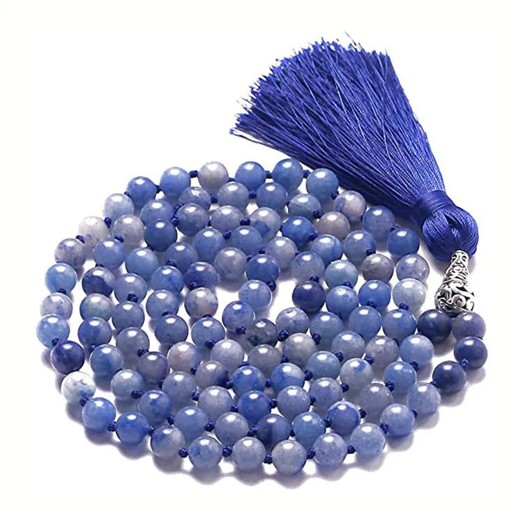 Geometric agate tassel necklace with colourful stone patterns and adjustable 95-100cm length