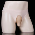Men's ice silk underwear briefs in black showing low waist and t-back design