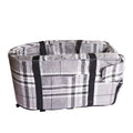 Outdoor dog kennel in garden setting with four-season cloth construction