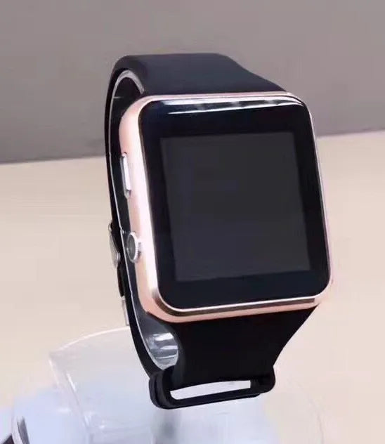 Black smart watch with 1.54-inch circular touchscreen on a silicone strap