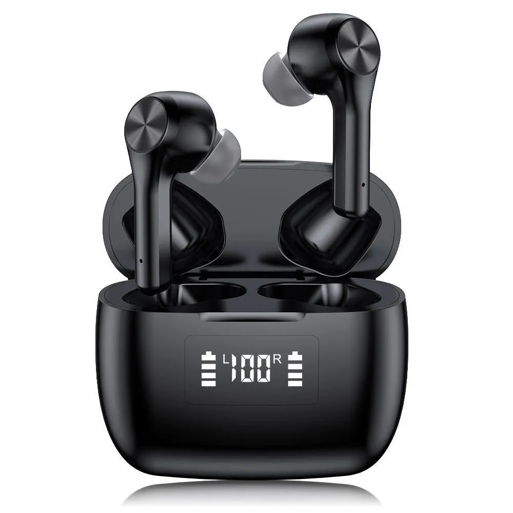 Wireless touch control earphones in black or white with charging case