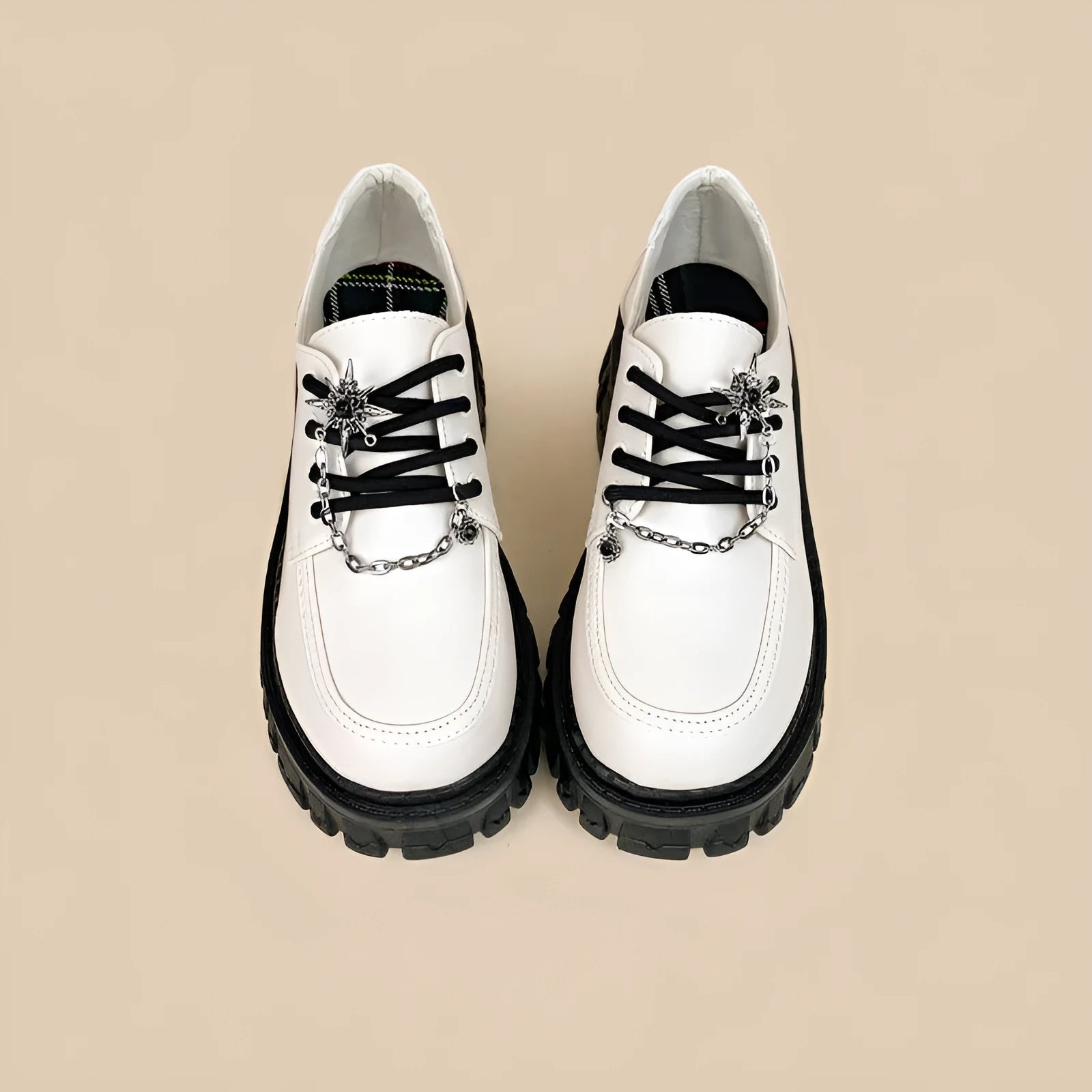 Women's Duke Asterism colour loafers with a metallic cross shoulder strap and round toe.