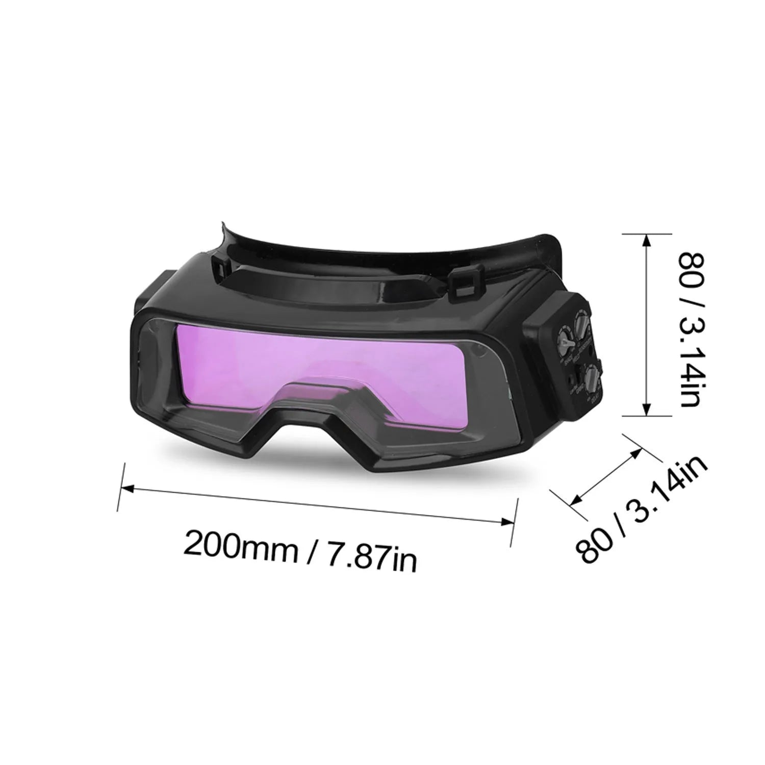 Black automatic darkening welding mask with adjustable shade control for arc welding protection