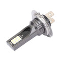Close-up of a white aluminium H7 LED fog light with 12 visible SMD chips.
