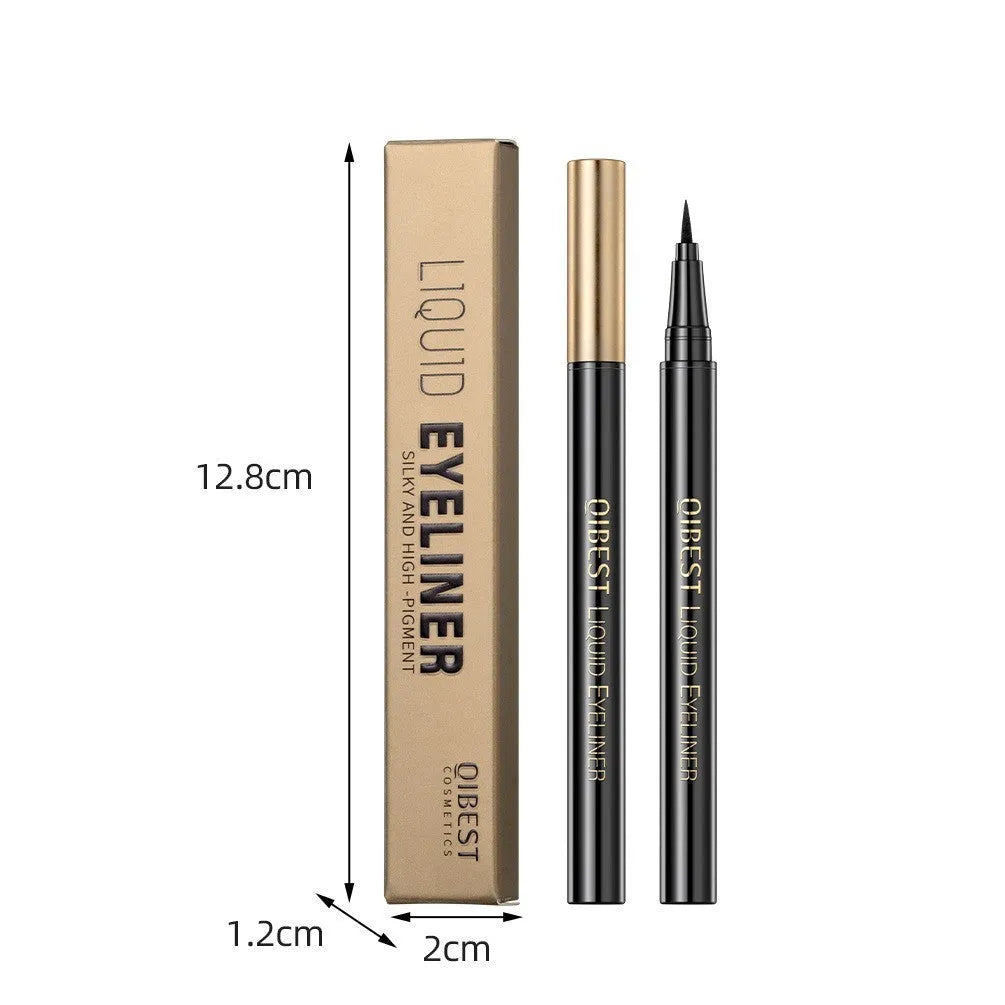 Black waterproof liquid eyeliner pen with quick-drying smudge-proof formula
