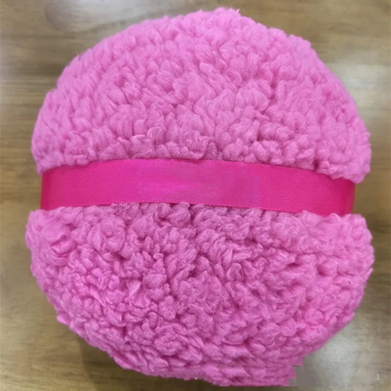 Oversized rectangular plush dry powder puff for makeup application