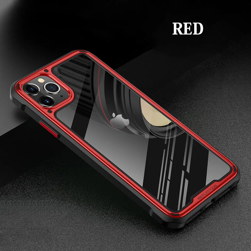 Transparent silicone phone case for iPhone 11 showing six colour options