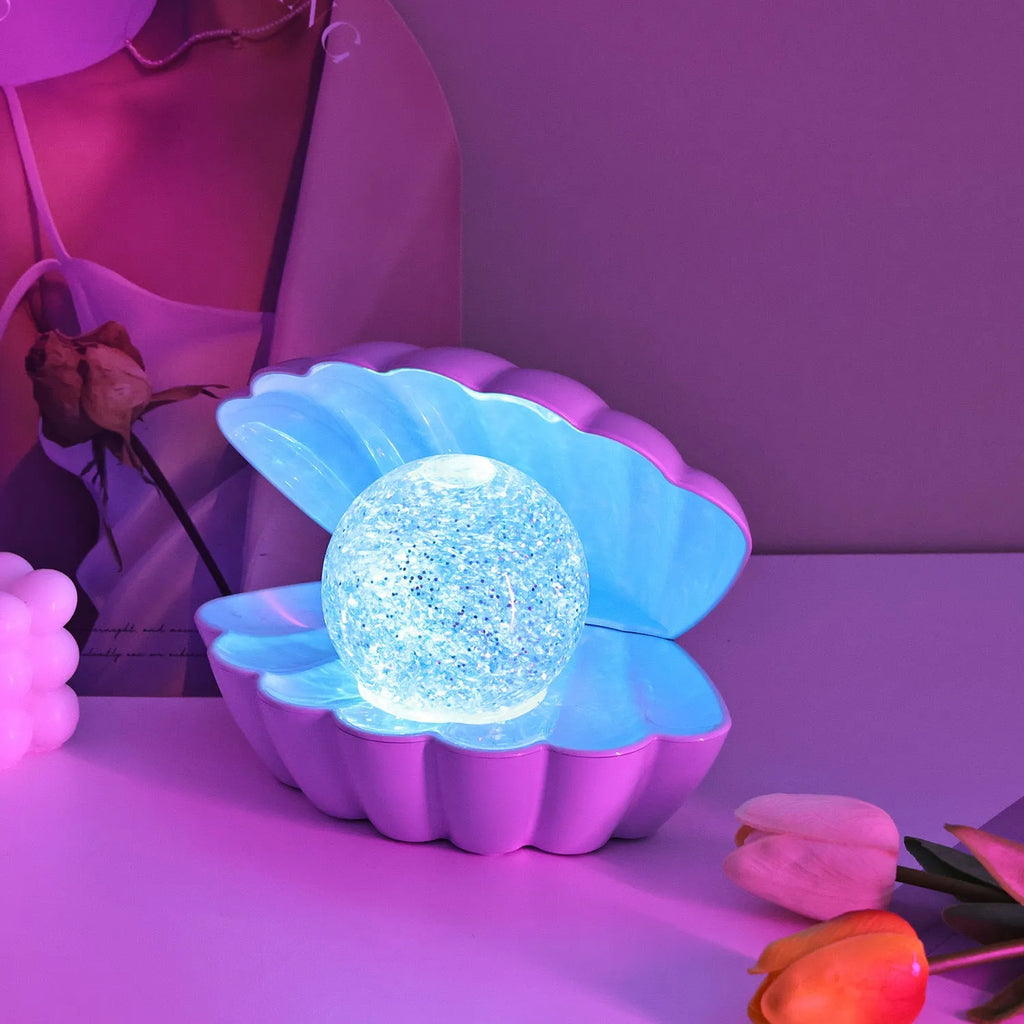 Shell-shaped neon ambience night lamp with decorative lighting effects