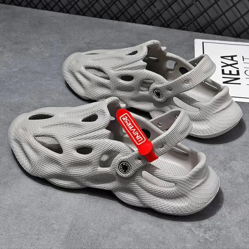 EVA foam coconut slippers in black, grey, khaki, and white colours with closed toe design for beach and home use