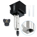 Bambu Lab A1 Mini hardened steel hot end nozzle assembly with black silicone sleeve