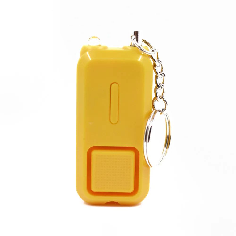 ZQ-202 compact personal security alarm in pink, black, white, yellow, or green colours.
