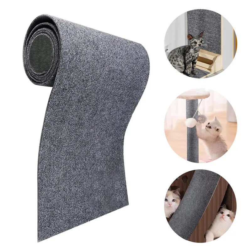 Self-adhesive cloth cat scratch carpet mat in 30x30cm or 40cm x 2m, eight colours