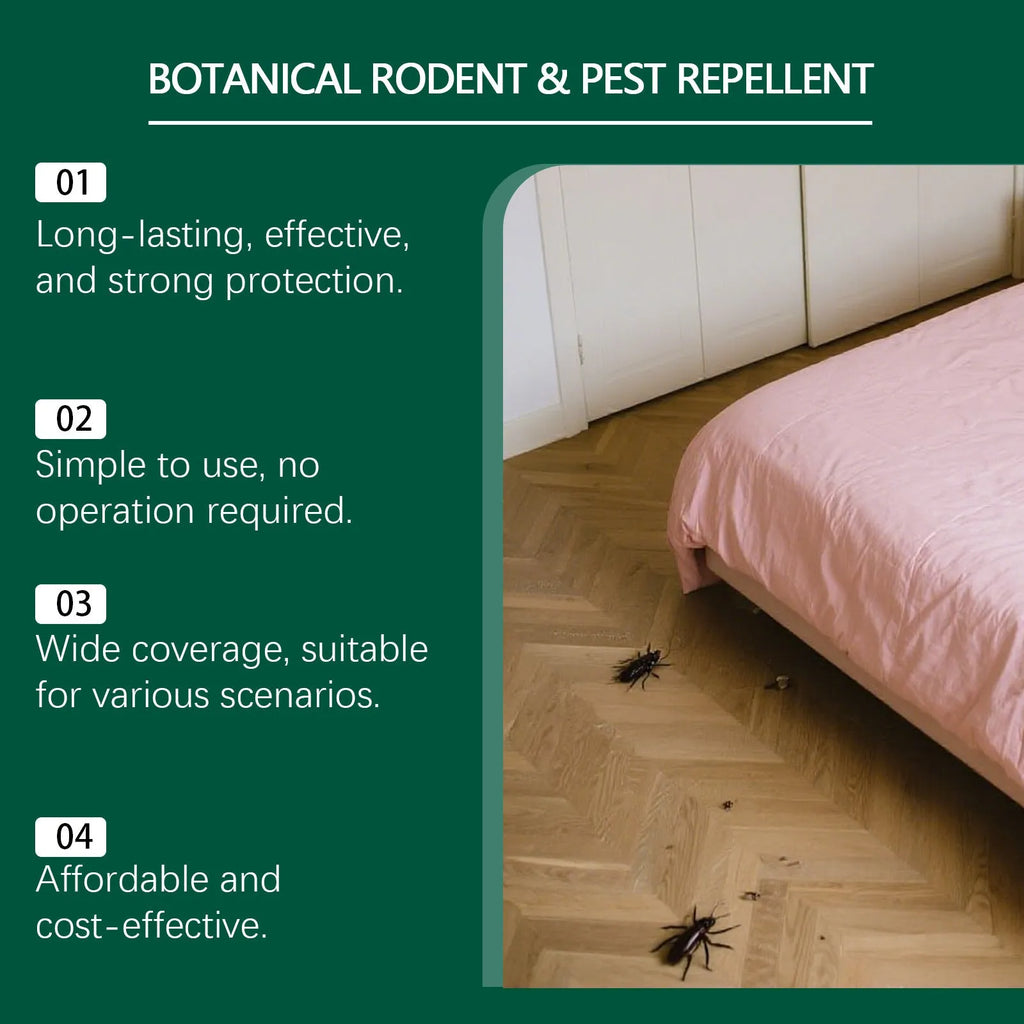 Pack of ten anti-mouse repellent pills and three grey mesh storage bags on a white background.