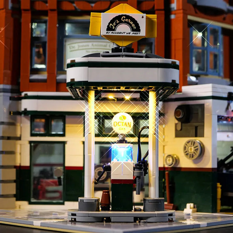 MOC modified LED lighting accessories plastic construction corner repair shop colour scheme building toys