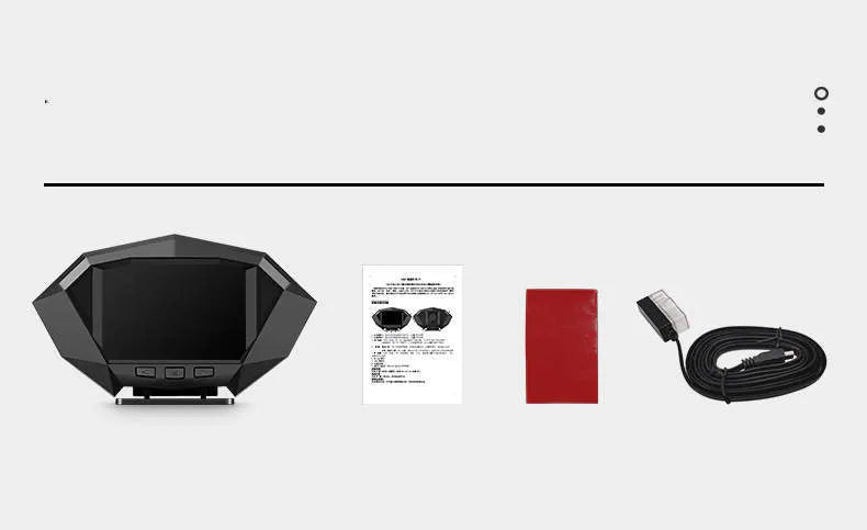 P1 black vehicle head-up display HUD unit with LCD screen and OBD cable.