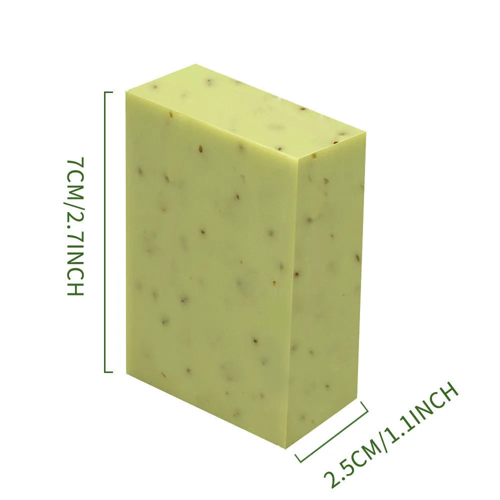 100g frosted bar of essential oil soap in coconut, green tea, lavender, or rose scent