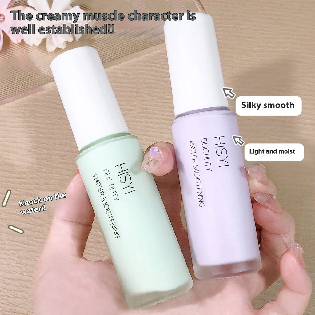 HISYI Silky Clear Makeup Primer bottle in one of three colour options for brightening and smooth application