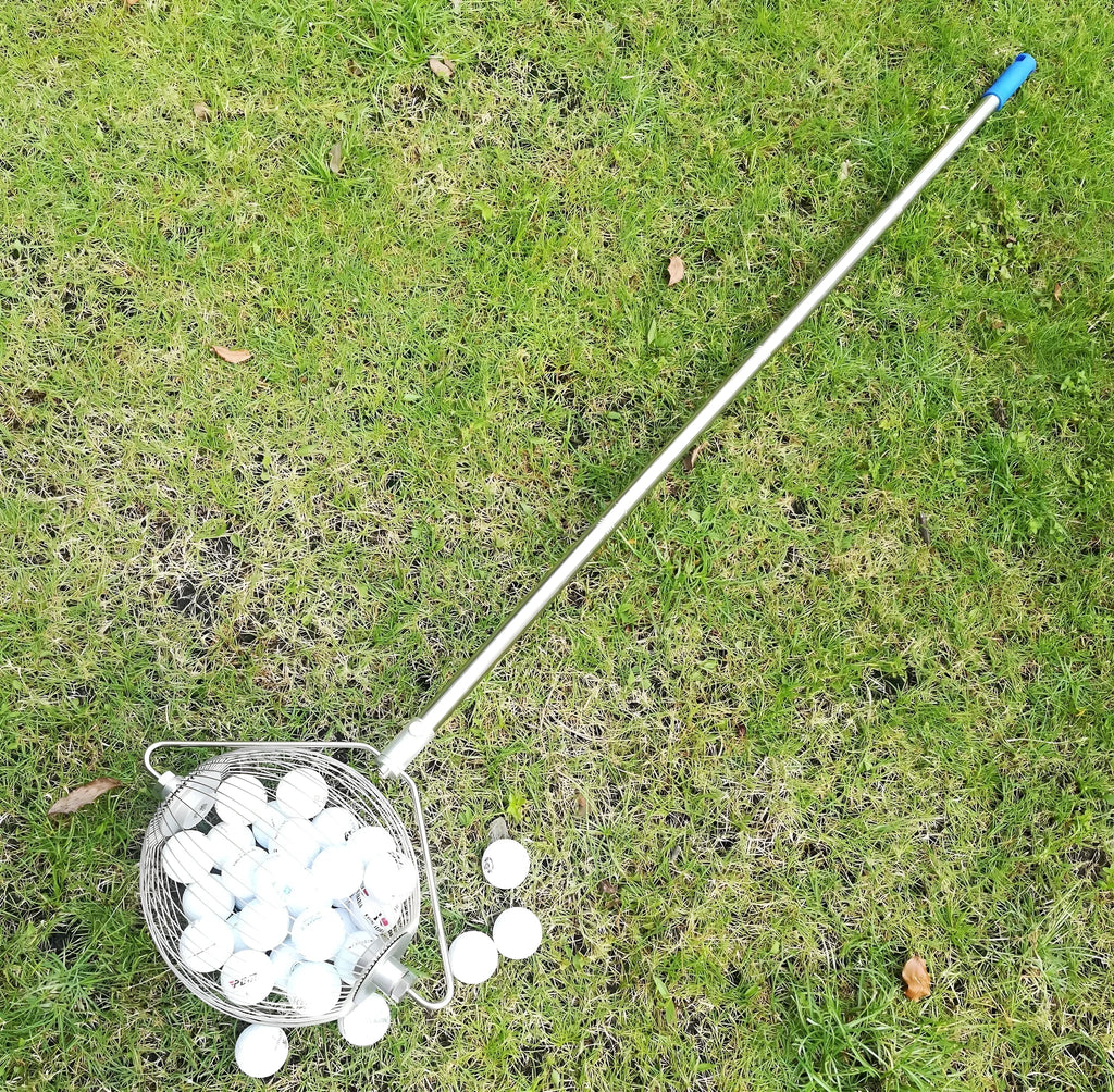 Stainless steel golf ball picker in metallic colour