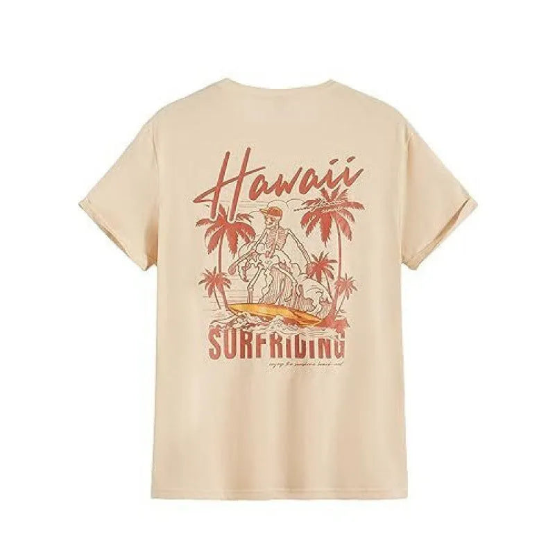 Men's printed street short-sleeved sports T-shirt in polyester fabric with digital pattern design