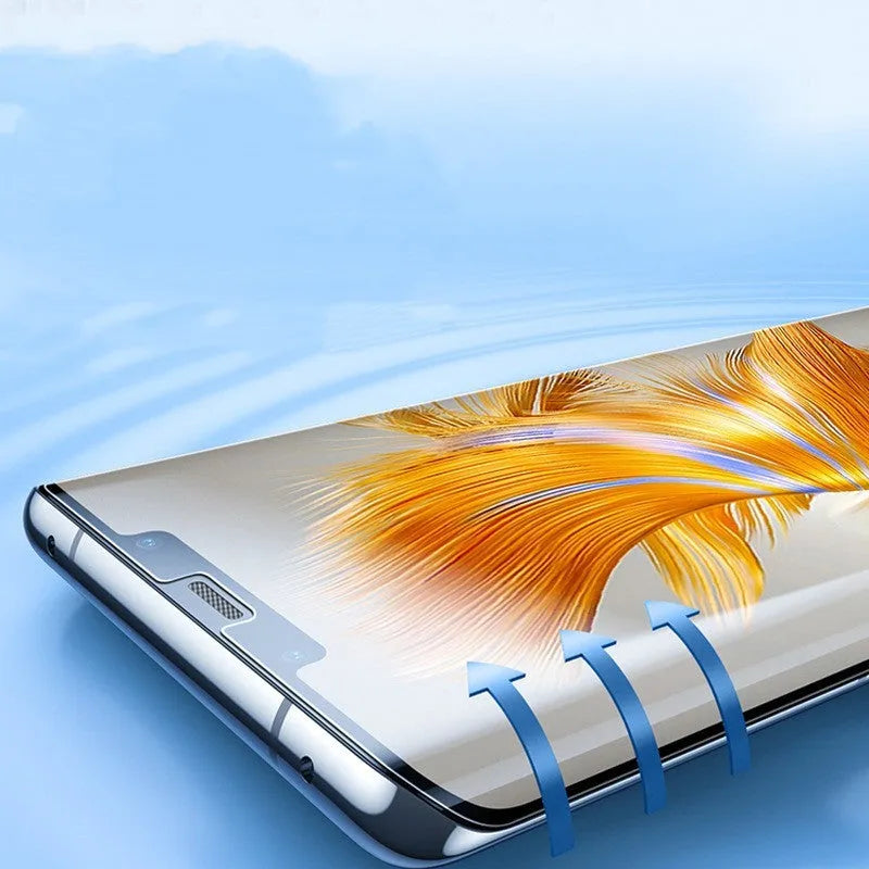 Flexible TPU screen protector for Huawei Mate60 phone with anti-fingerprint coating.