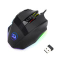 Black Redragon M801P gaming mouse with nine buttons, wireless and wired dual mode connectivity