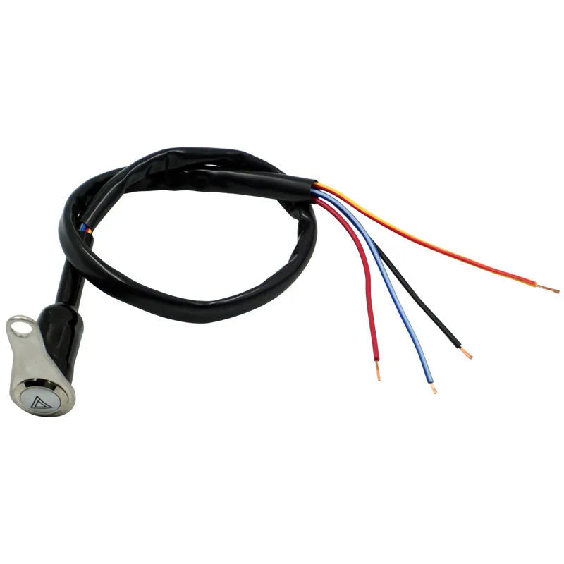 Black stainless steel motorcycle double flash switch with LED light ring indicator