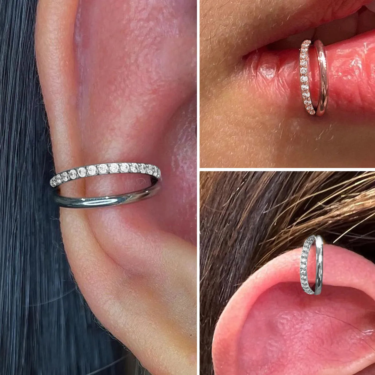 Titanium alloy fork nose ring for body piercing in multiple colours and lengths