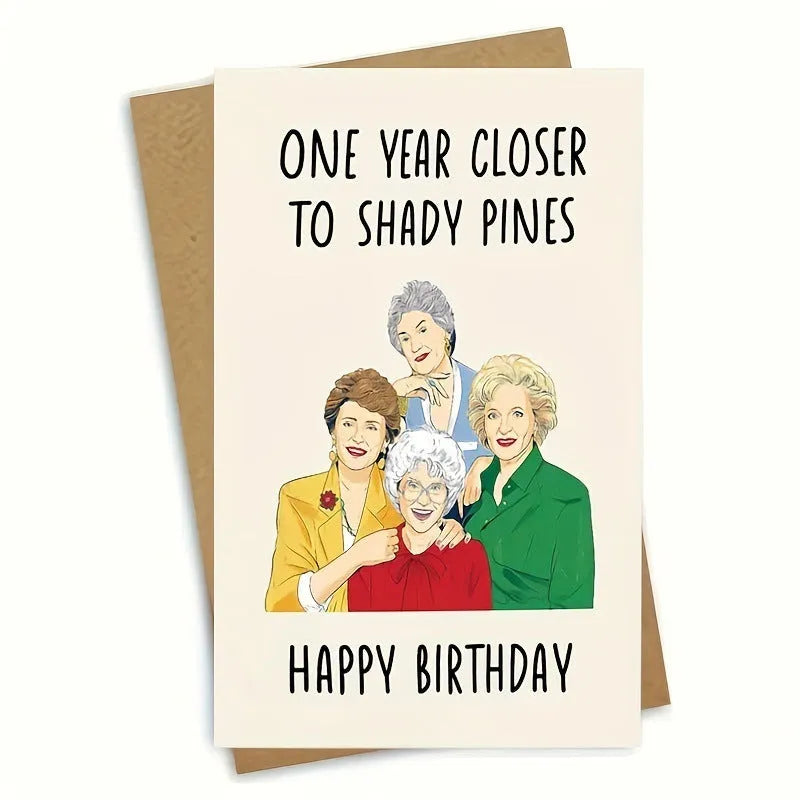 A simple modern printed birthday card with a matching envelope in a selected colour.