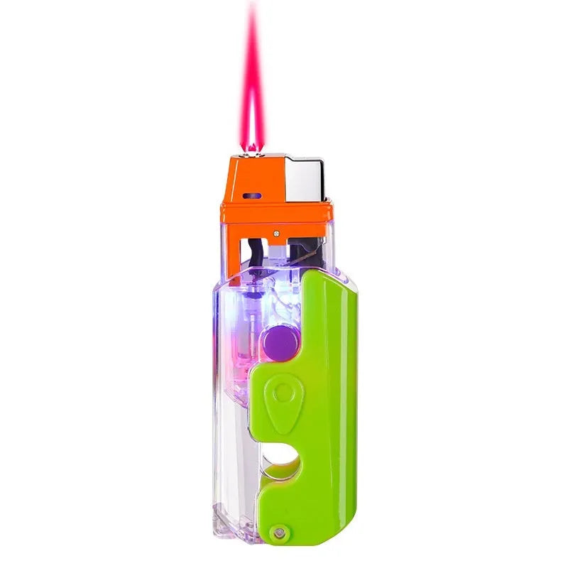 Colourful luminous radish lighter in orange purple green options with wind resistance
