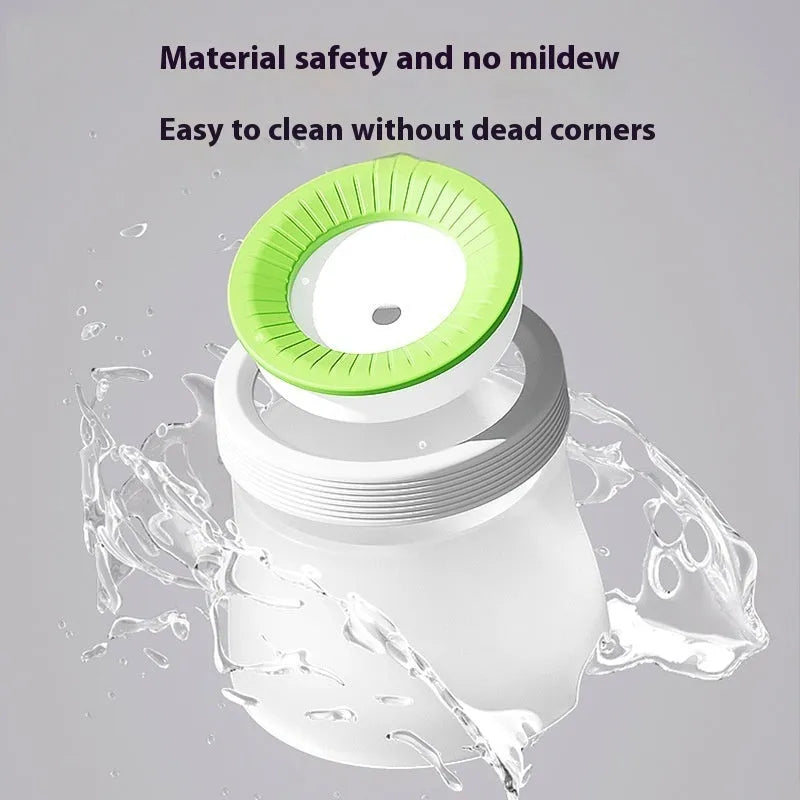 Green PP silicone pet suspension bowl for dogs and cats showing raised design