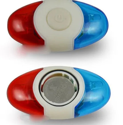 Red and blue LED bicycle tail light with adjustable mounting base