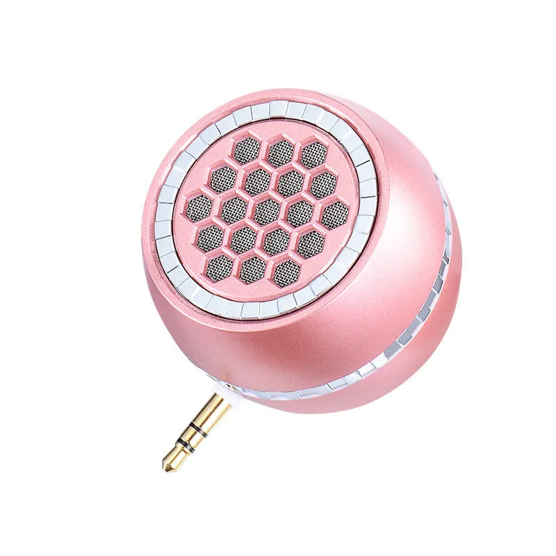 Universal external amplifier speaker in black, gold, or rose gold with USB power input