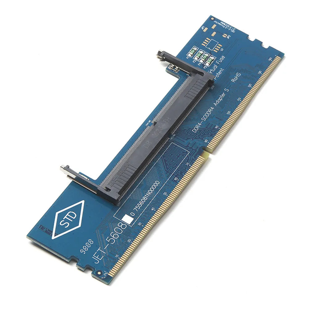 DDR4 laptop to desktop memory adapter card with included memory stick on anti-static bag