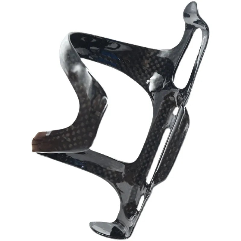 Black all-carbon fibre side pull water bottle cage for road and mountain bikes.