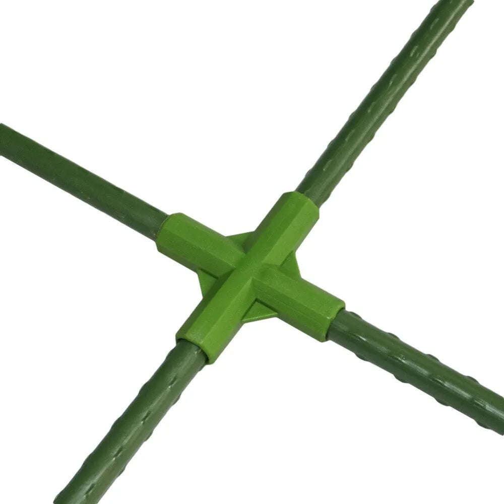 Two piece 11mm PP plant support connector set with three and four way joints for garden stakes