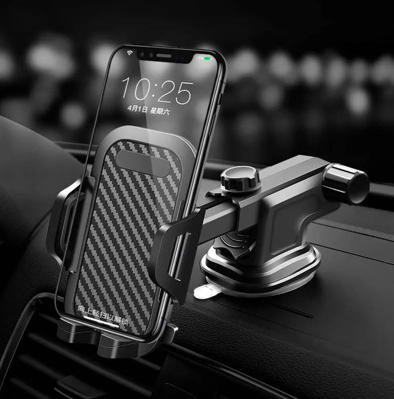 Black ABS EVA car phone holder for smartphones 4 to 7 inches