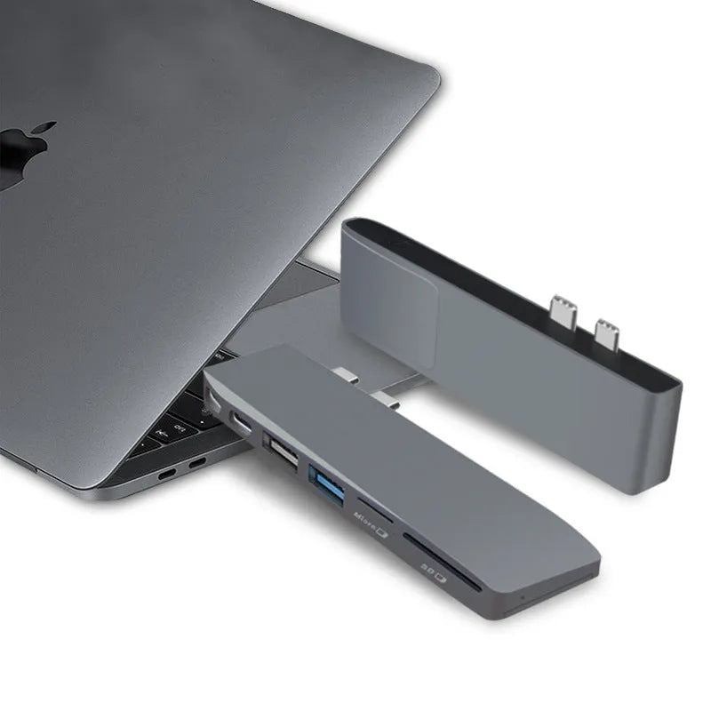 8-in-1 USB-C hub for MacBook Pro with multiple ports including SD and TF card slots