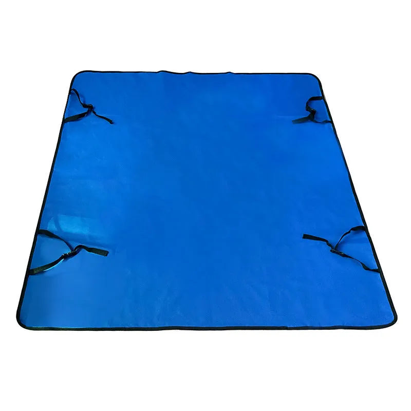 Dog car seat protection mat covering rear vehicle seat with water and dirt resistant cloth material