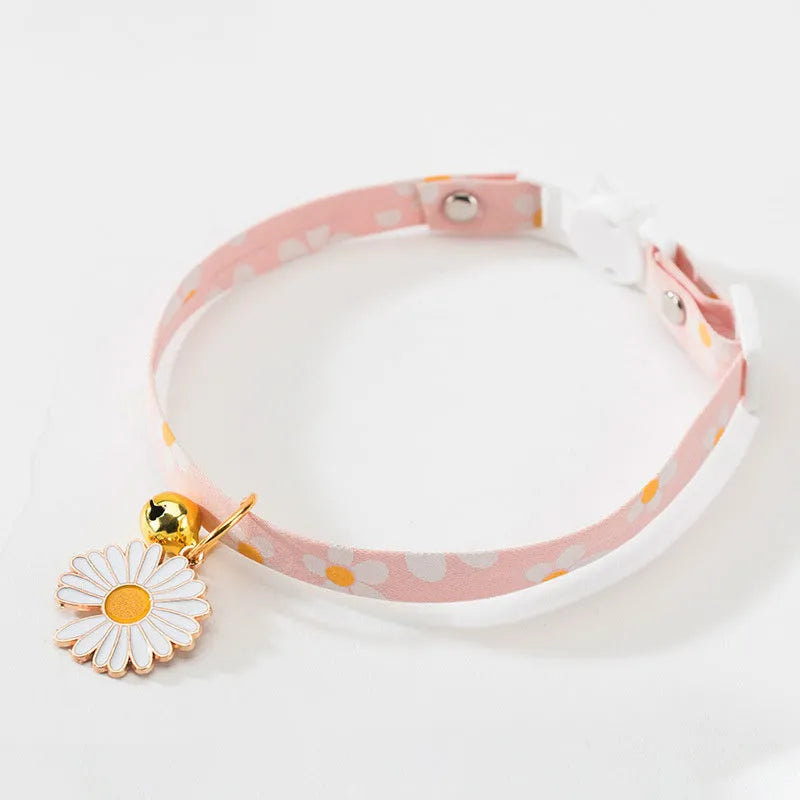 Adjustable cat collar with bell and decorative bow tie pendant in multiple colours
