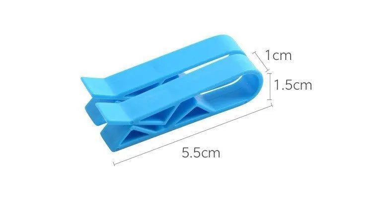 PP plastic non-slip clip for securing rubbish bags to the side of a bin.