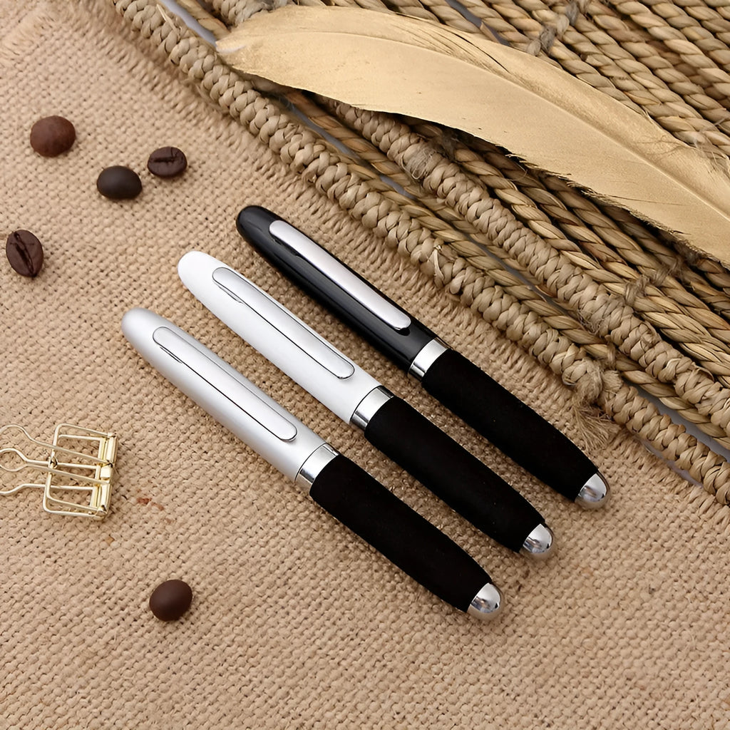 EVA metal cap mini ballpoint pen with 1.0mm bullet tip in multiple colours, 112mm length, 17g weight